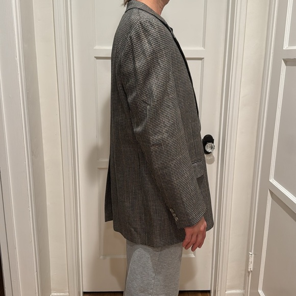 Vintage mens Burberry Black and tan Sport Coat - Picture 7 of 8